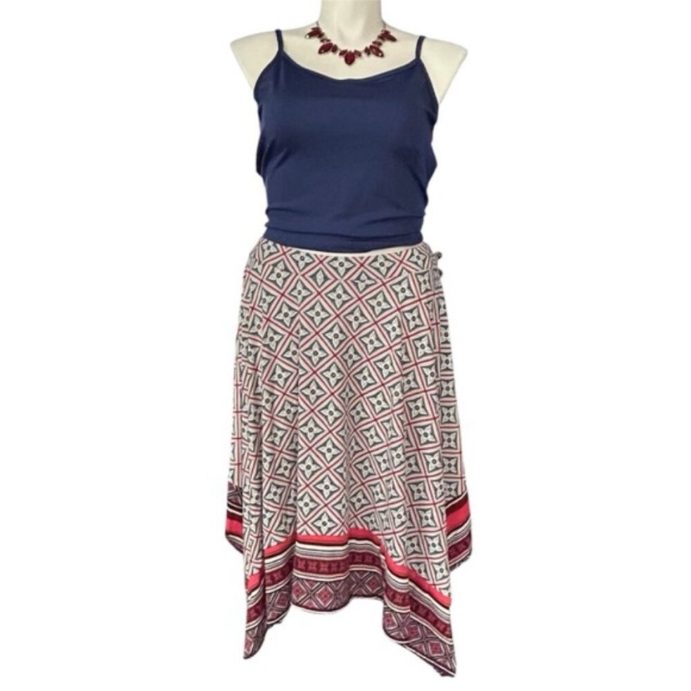 Cato Handkerchief Blue White Red Patriotic Bold Print Polyester Skirt NWT 14/16W